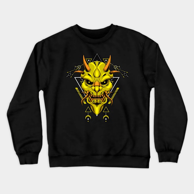 mask japan yokai Crewneck Sweatshirt by SHINIGAMII